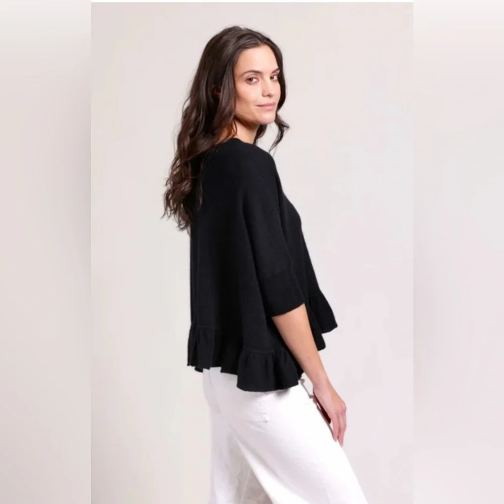 Minnie Rose Cashmere Cropped Oversized Crew